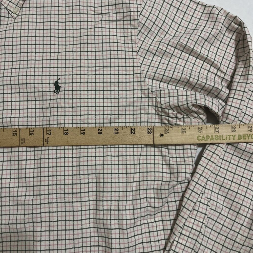 Polo Ralph Lauren Shirt Mens Size 2XL White Windowpane Plaid Pony Button Classic - Picture 7 of 10